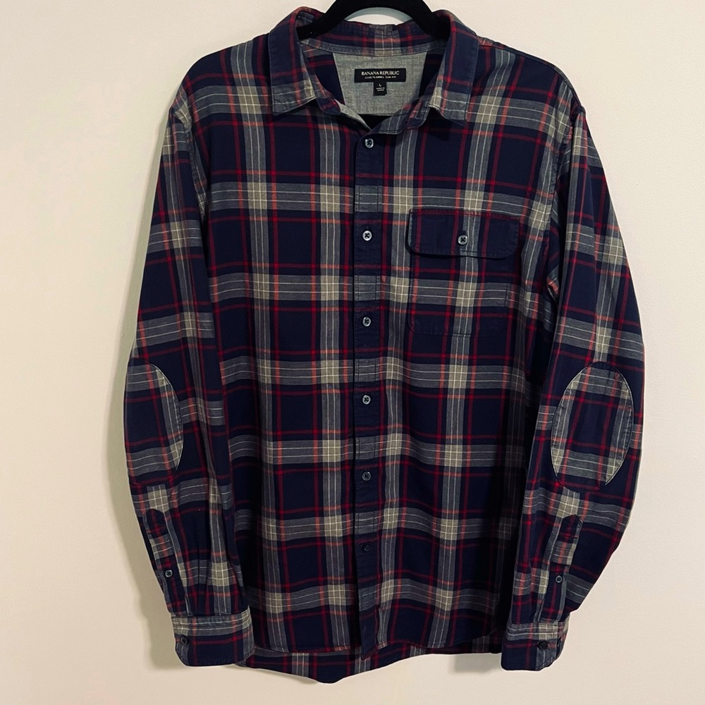 Men’s Banana Republic Luxe Flannel Slim Fit Button Down Plaid Shirt